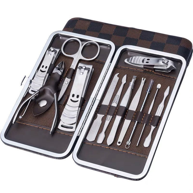 Kit Cortador De Unha Manicure Portatil Estojo Pinca Tesoura Material de aço inox