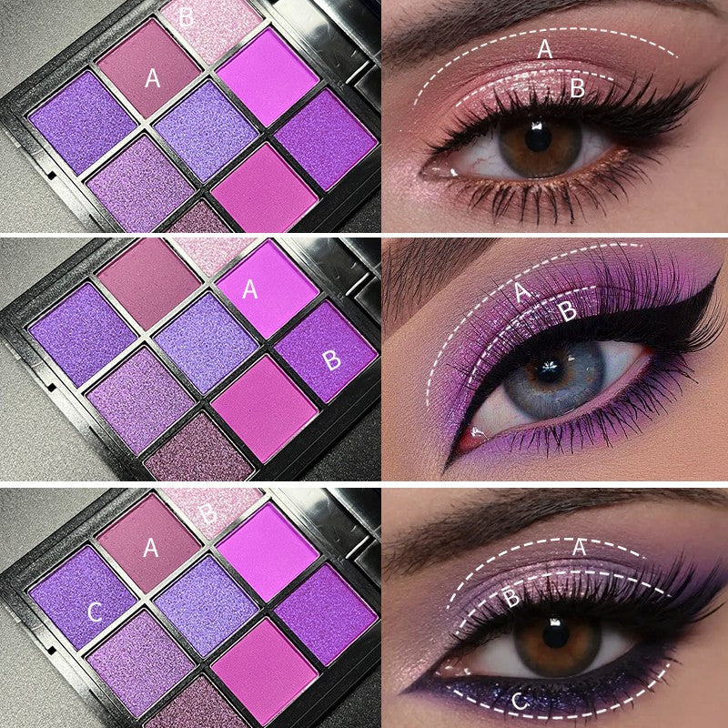 Paleta de sombras com 9 cores