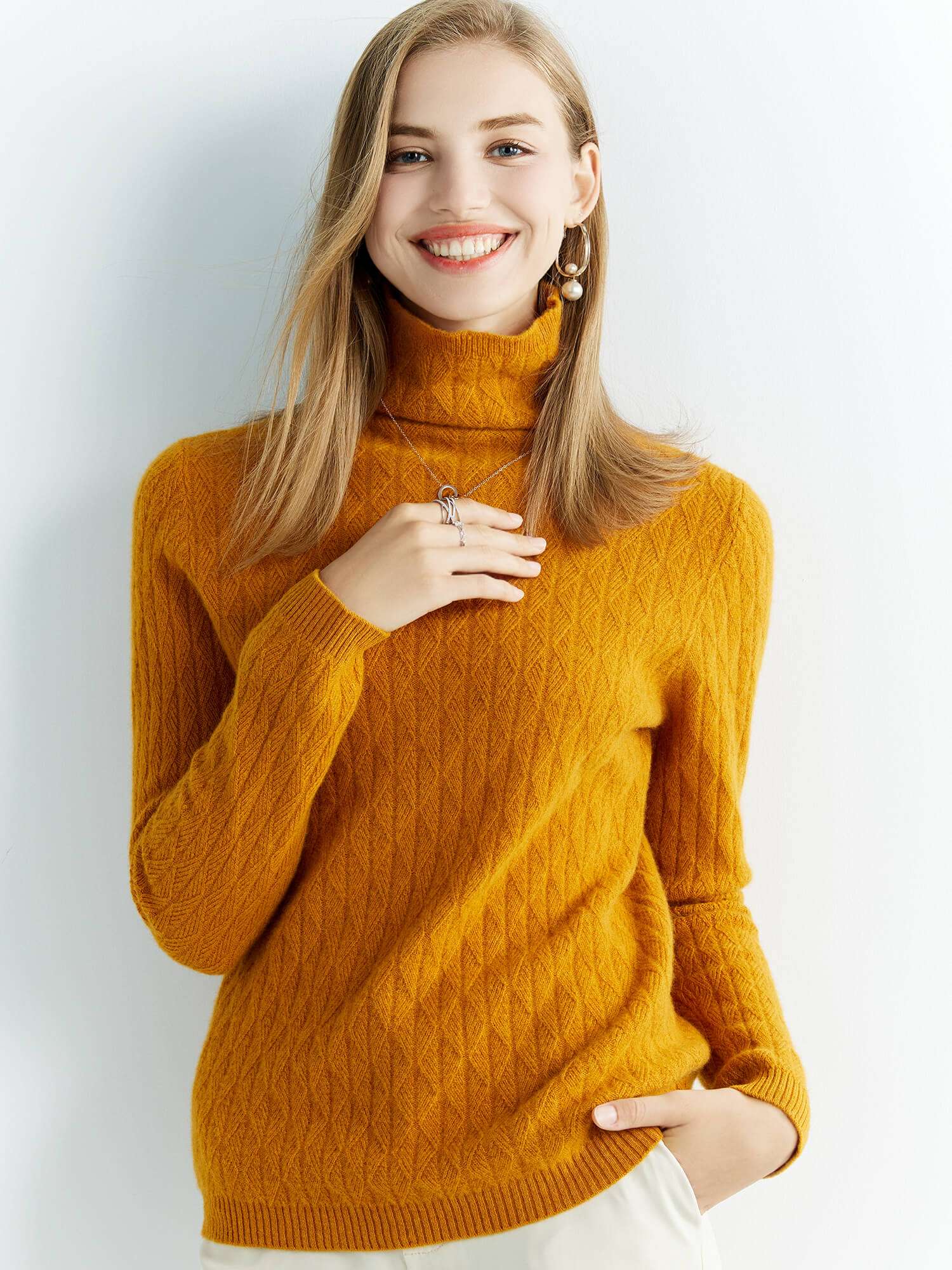 Blusa de lã gola alta para o inverno