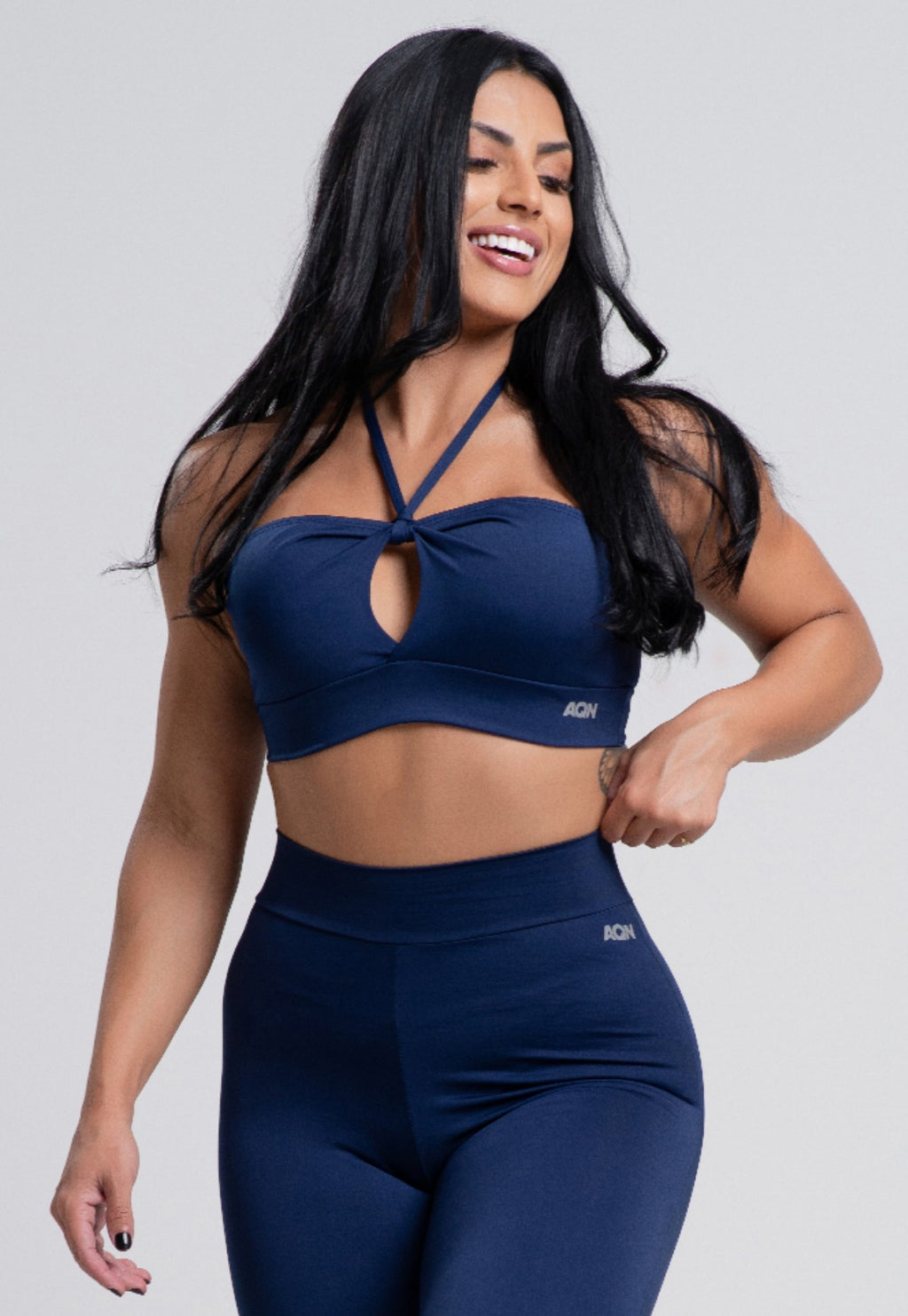 Top Versátil Marinho de Alça Fitness AQN SPORT