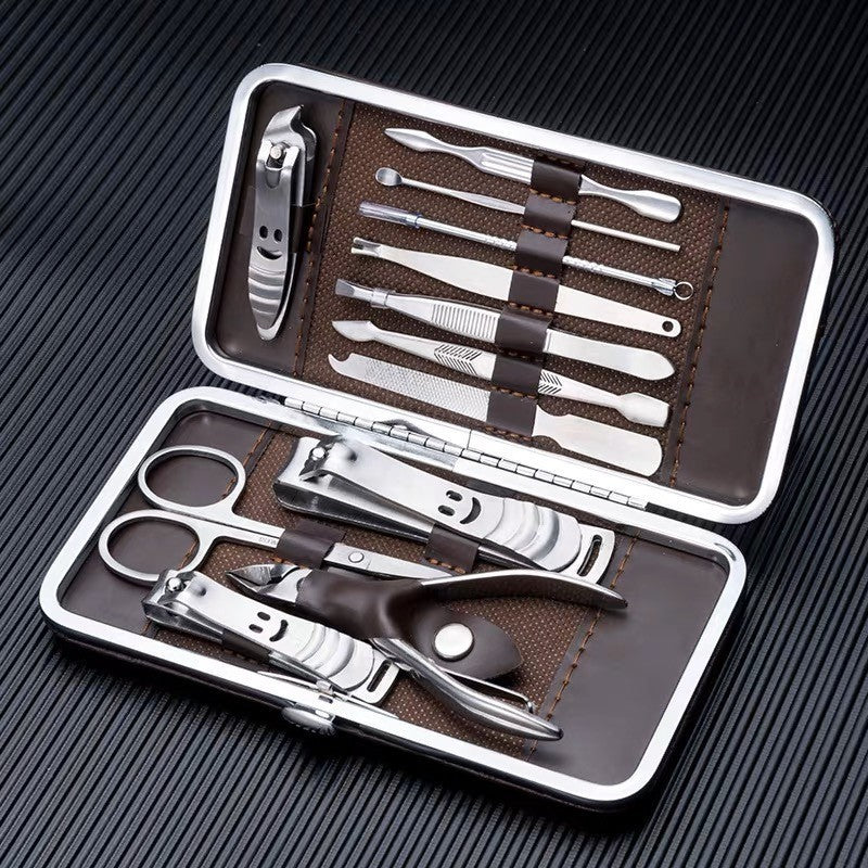 Kit Cortador De Unha Manicure Portatil Estojo Pinca Tesoura Material de aço inox