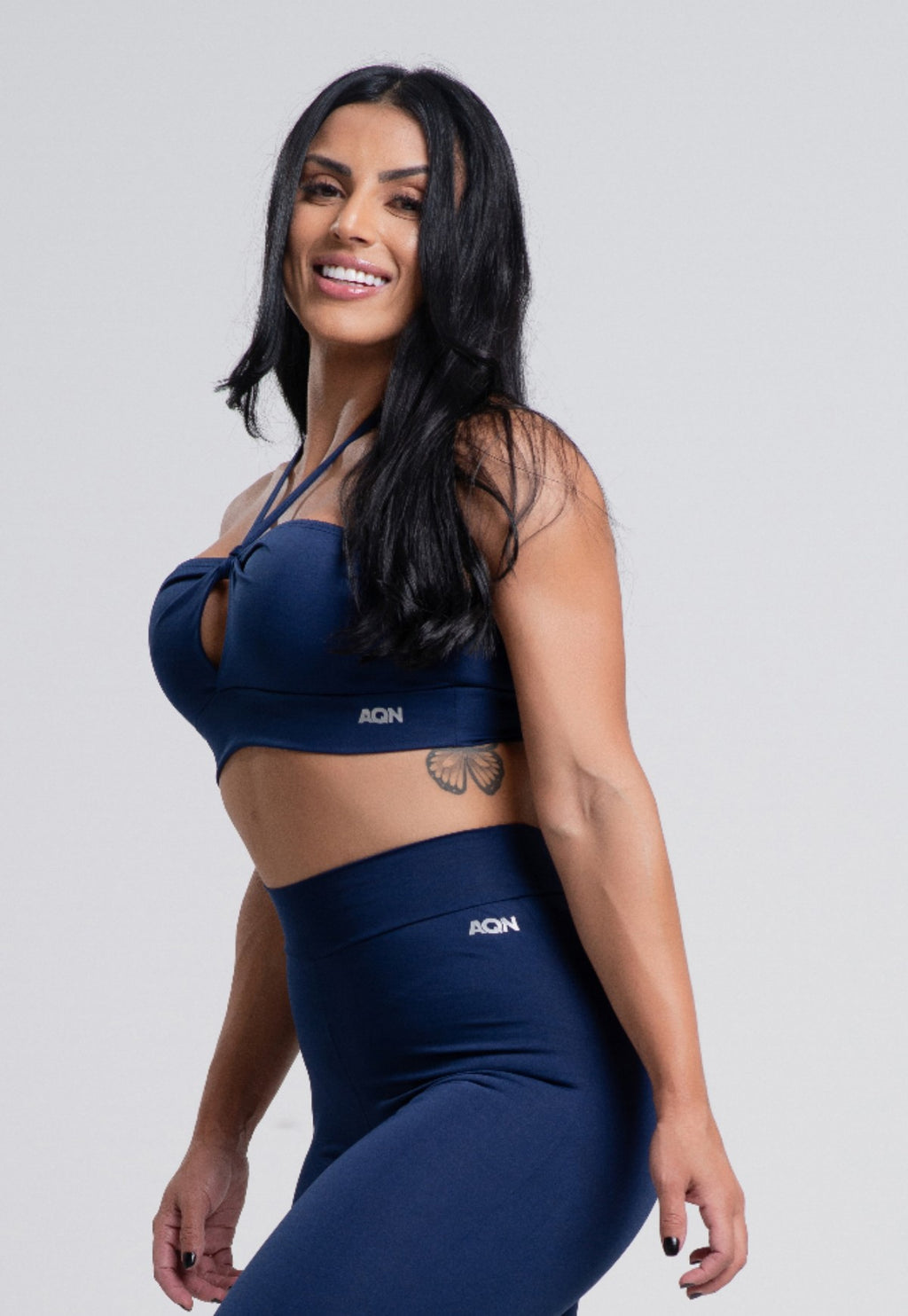 Top Versátil Marinho de Alça Fitness AQN SPORT