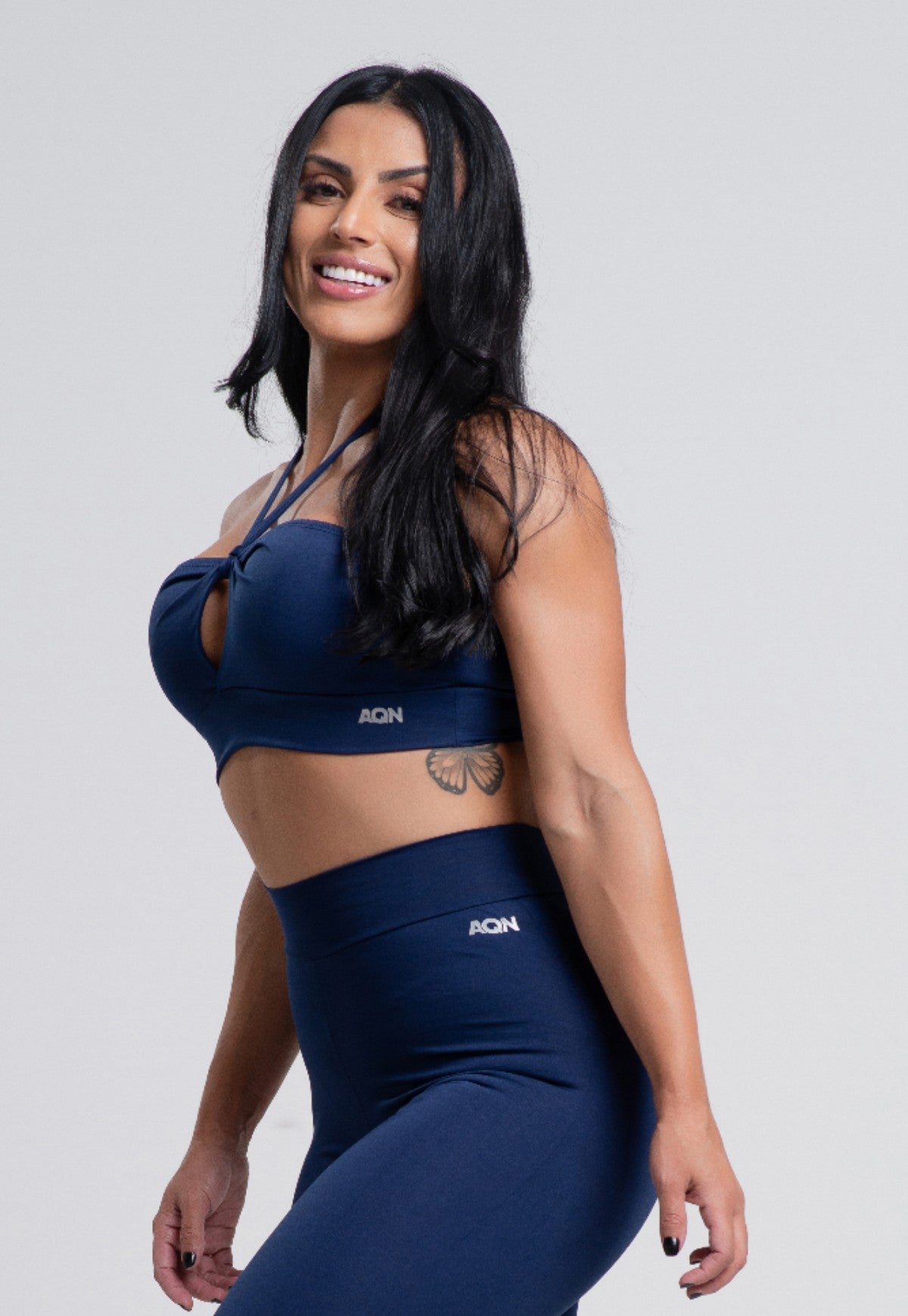 Top Versátil Marinho de Alça Fitness AQN SPORT