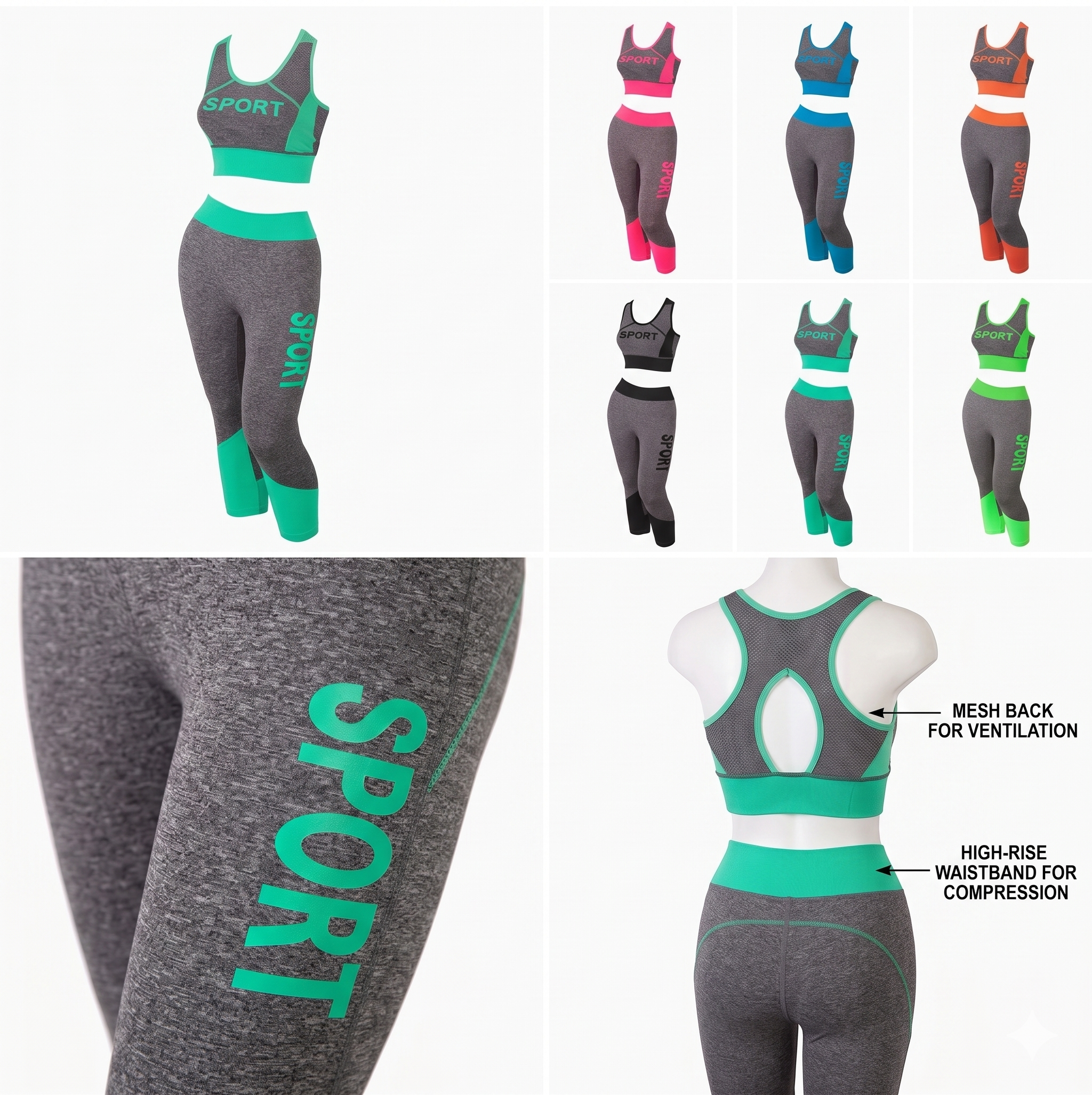 Roupas p/ Academia 2pçs Tamanho Unico Cores Sortidas