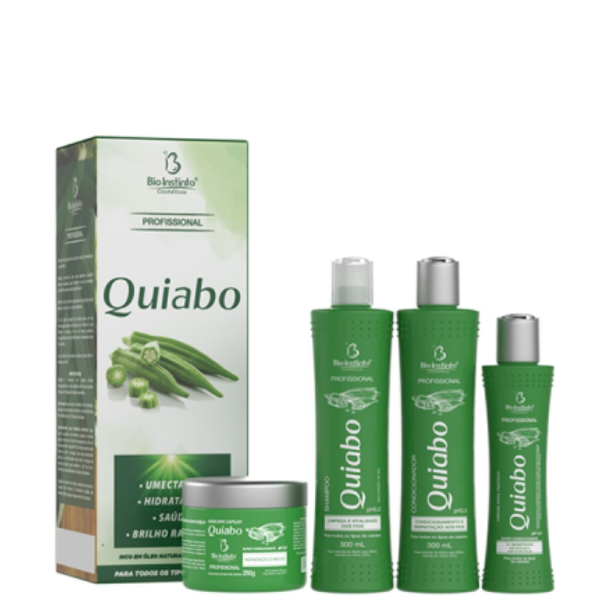 Kit Quiabo Tratamento Capilar e Hidratação Intensa da Bio Instinto