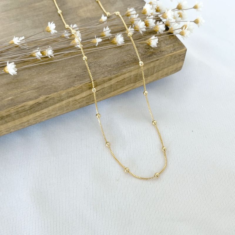 CHOKER COLAR BOLINHAS NA VENEZIANA