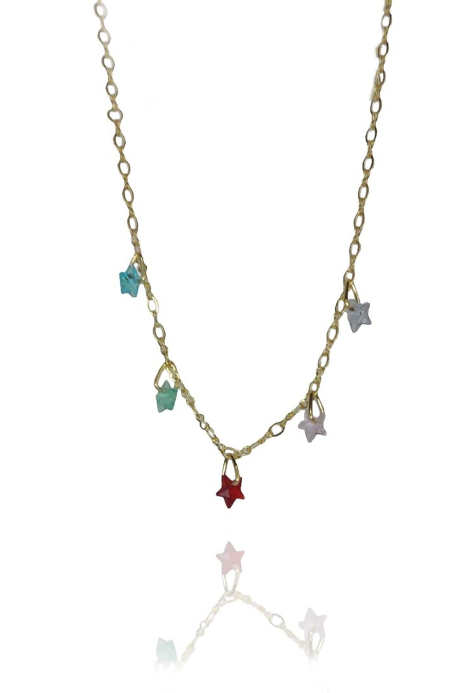 Tornozeleira de Estrelas de Zircônias Banhado em Ouro 18k