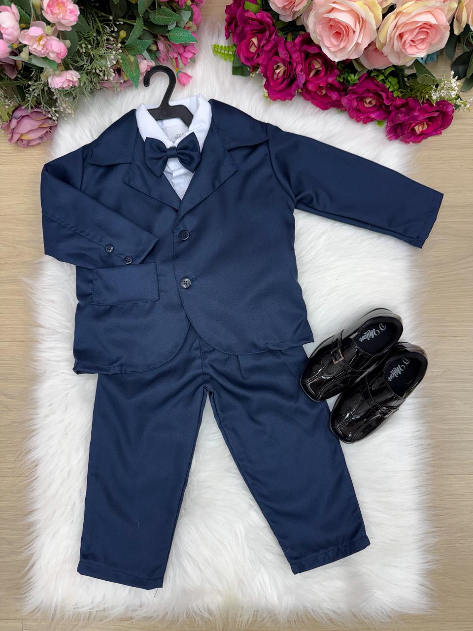 Conjunto Social Miss Cherry Jorge Terno Azul Marinho