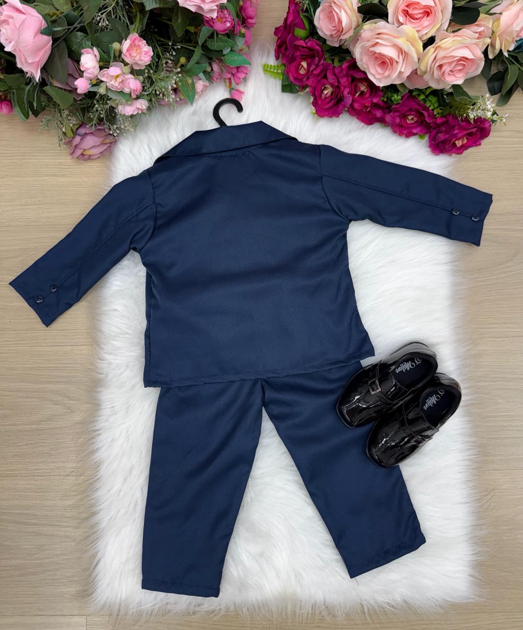 Conjunto Social Miss Cherry Jorge Terno Azul Marinho