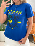 T-Shirt Feminina Estampada Brasil