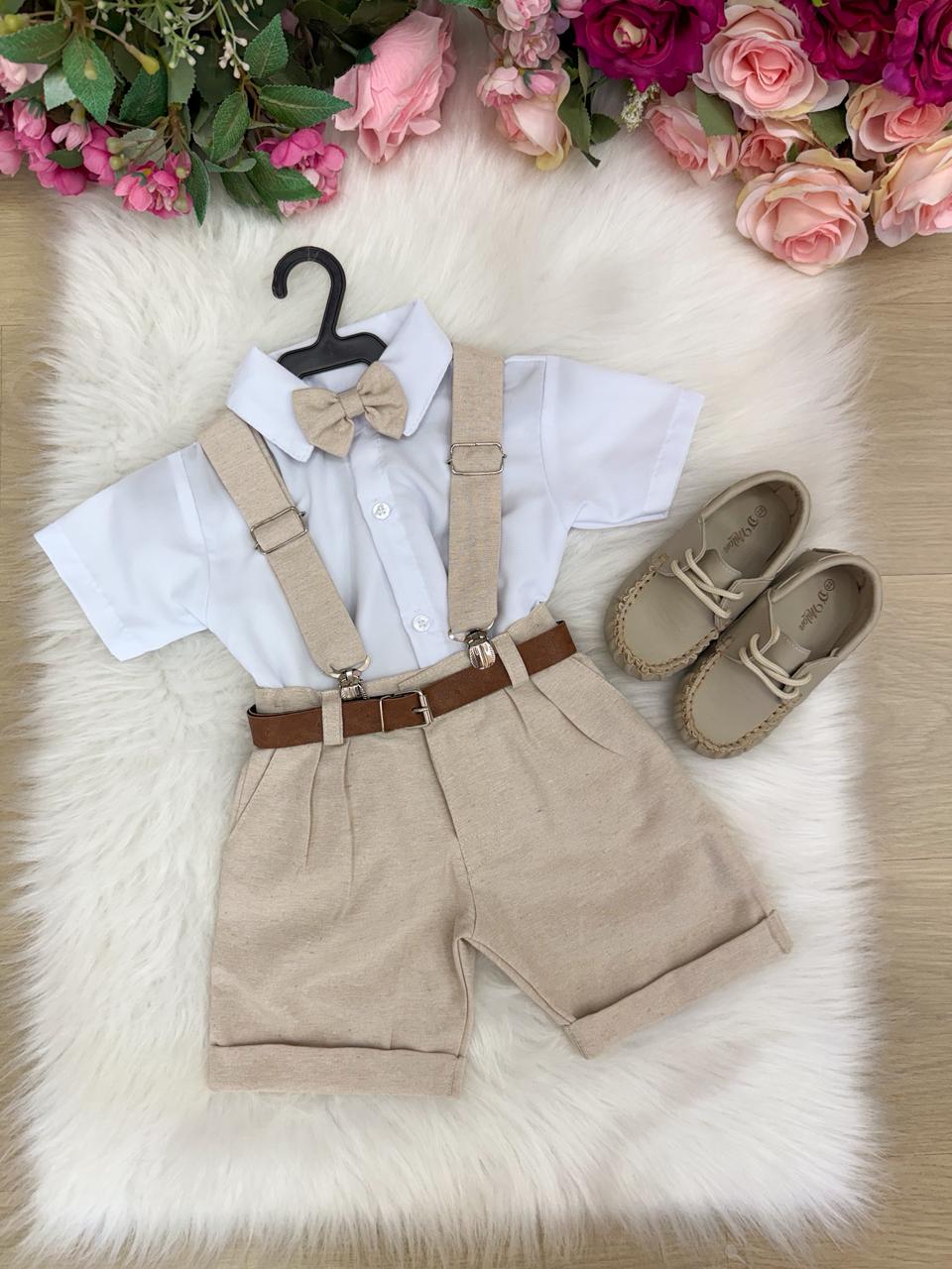 Conjunto Miss Cherry Social Linho Shorts Gustavo Modelo 2