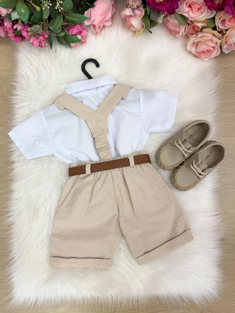 Conjunto Miss Cherry Social Linho Shorts Gustavo Modelo 2