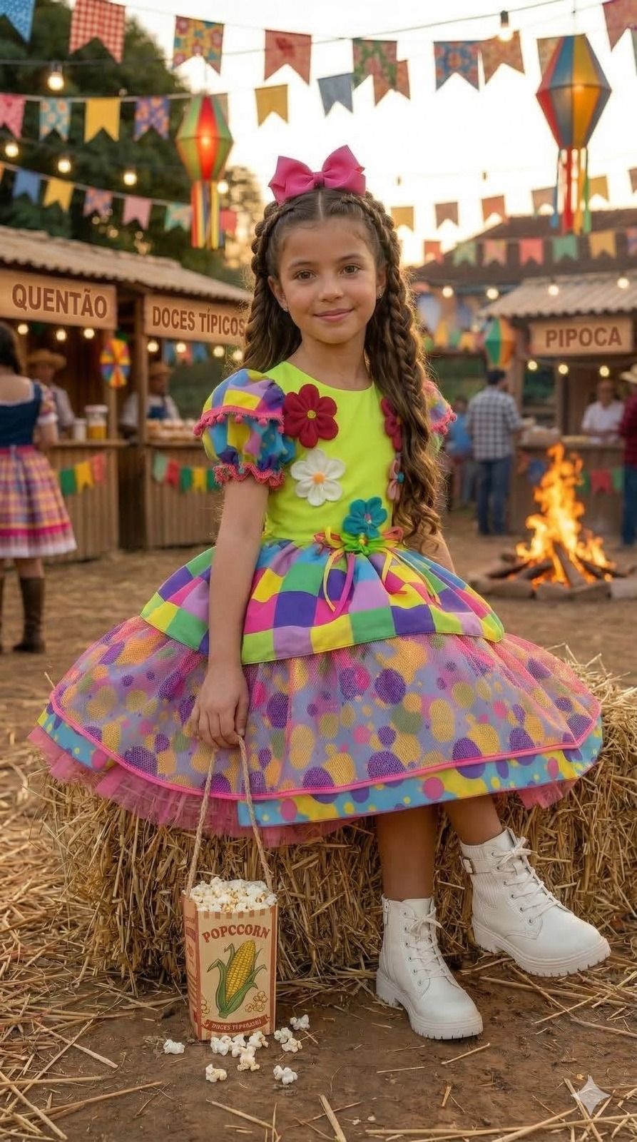 Vestido Marie Junino Luxo Arraia da Aquarela
