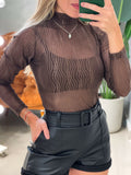 Blusa em Tule Manga Longa Ondas Isis