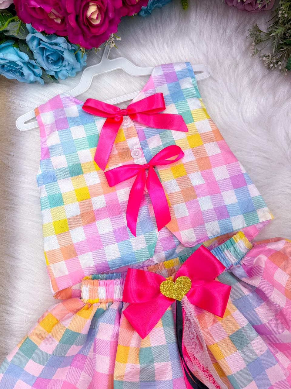 Conjunto Blogueirinha Junino Arraia da Alegria Colorido