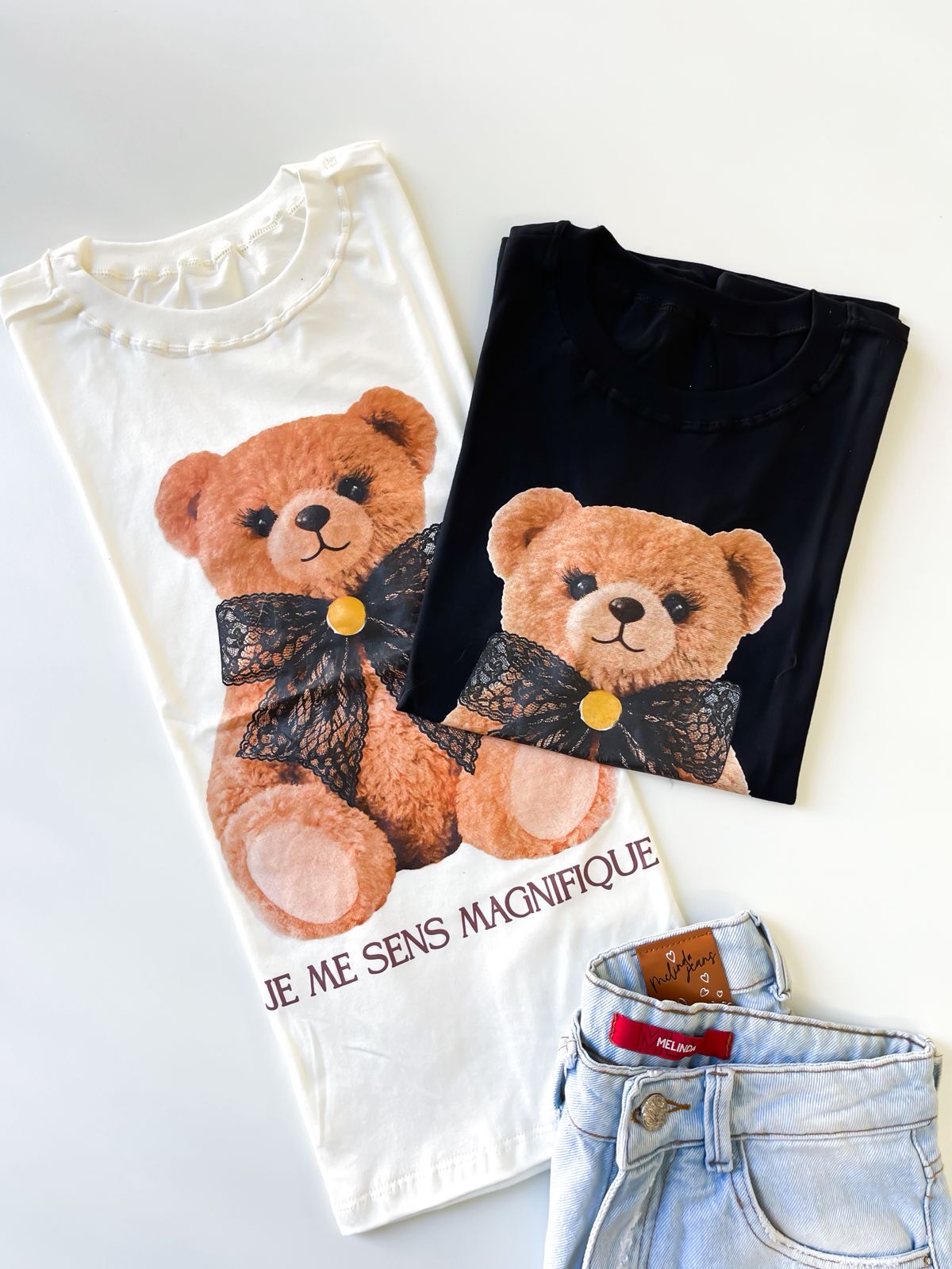 T-Shirt Feminina Estampada Ursinho Ref. 808