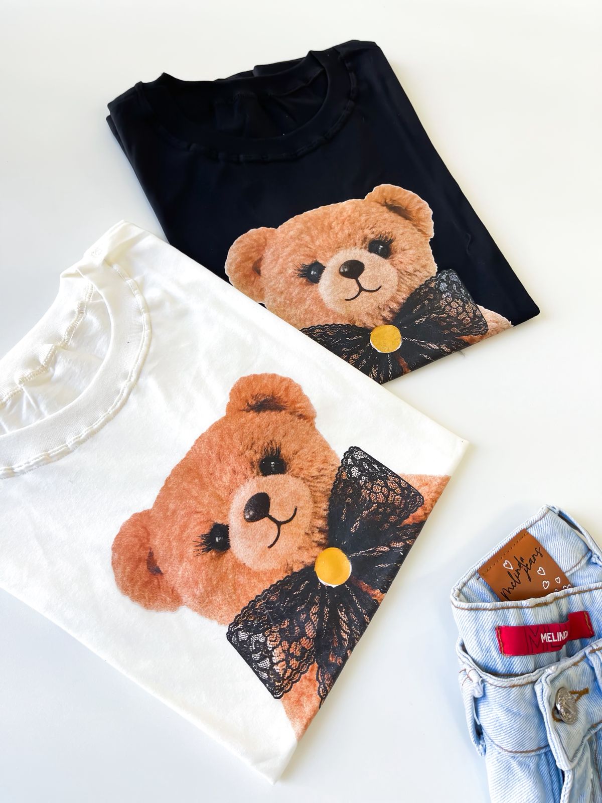 T-Shirt Feminina Estampada Ursinho Ref. 808